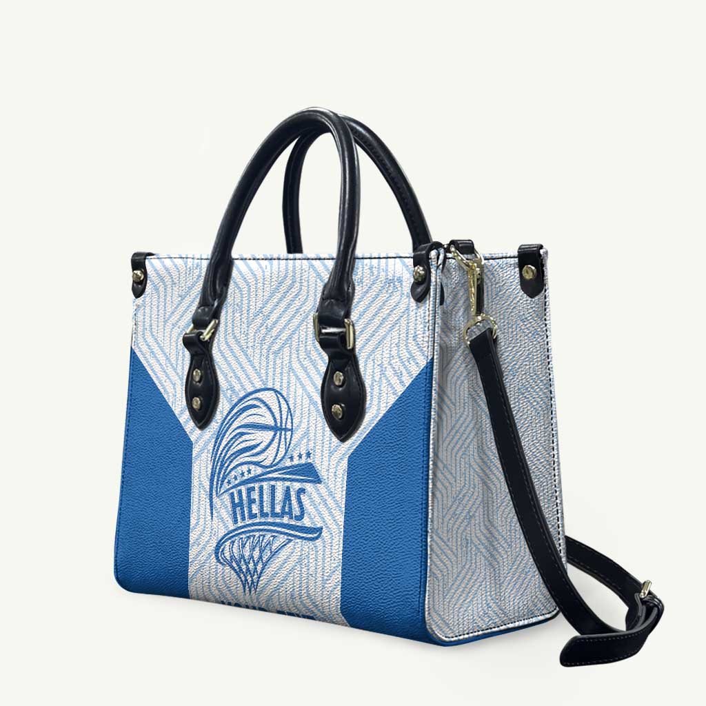 Hellas Basketball Custom Leather Bag Go Greece White Version - Wonder Print Shop
