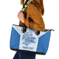 Hellas Basketball Custom Leather Tote Bag Go Greece White Version - Wonder Print Shop