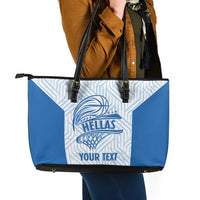 Hellas Basketball Custom Leather Tote Bag Go Greece White Version - Wonder Print Shop