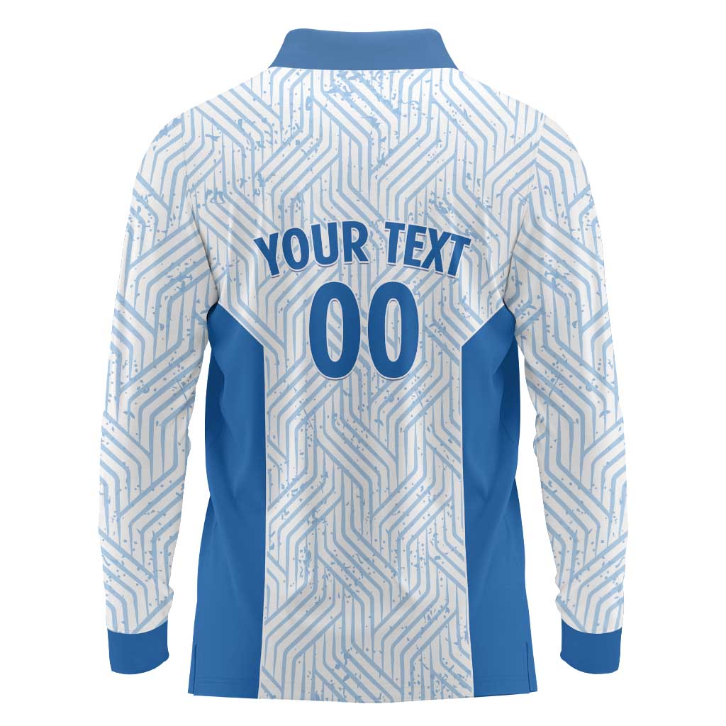 Hellas Basketball Custom Long Sleeve Polo Shirt Go Greece White Version - Wonder Print Shop