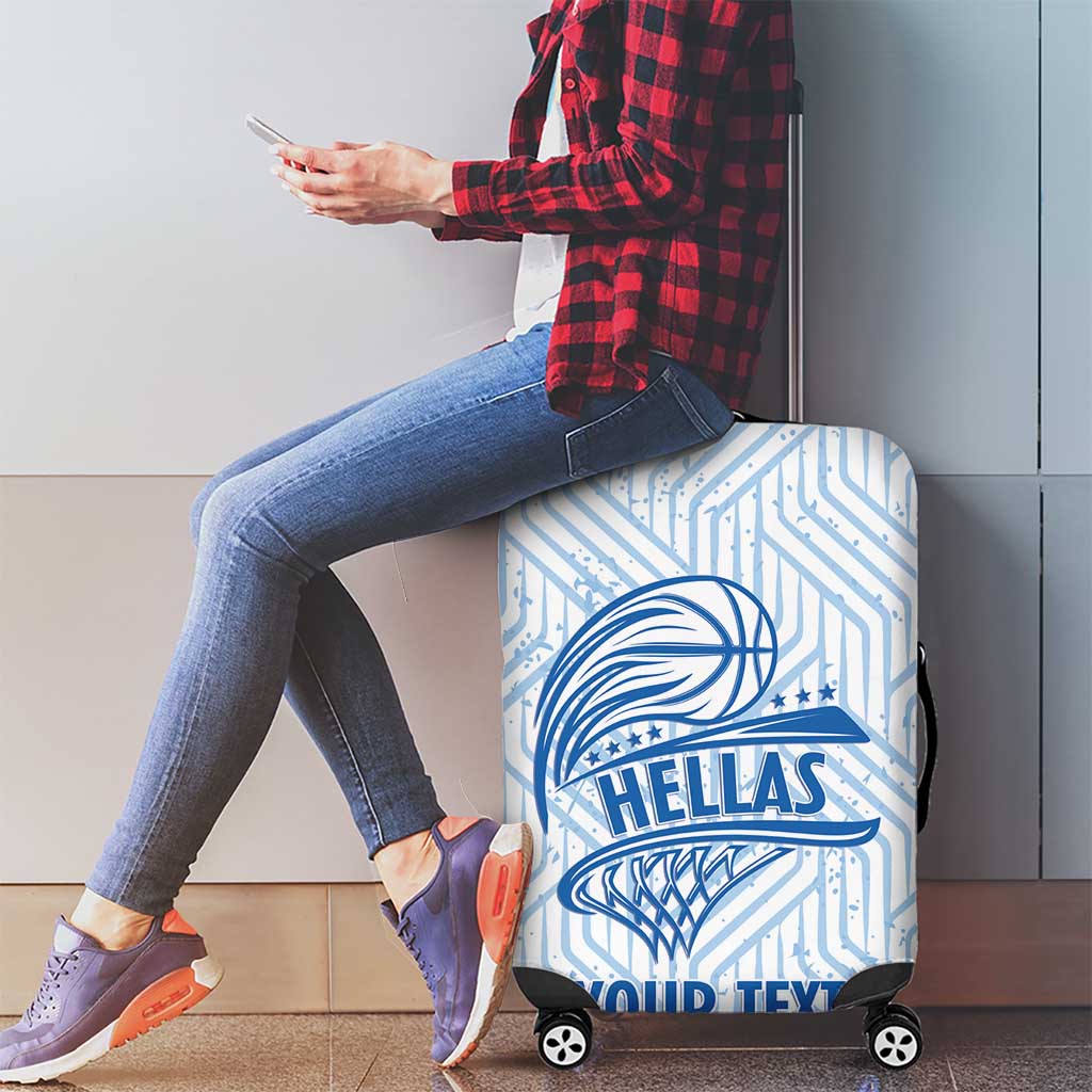 Hellas Basketball Custom Luggage Cover Go Greece White Version - Wonder Print Shop