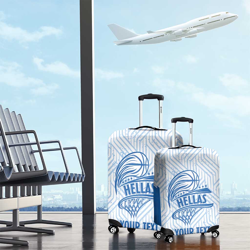 Hellas Basketball Custom Luggage Cover Go Greece White Version - Wonder Print Shop