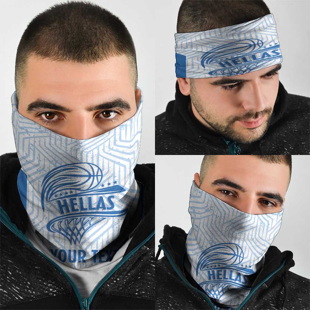 Hellas Basketball Custom Neck Gaiter Go Greece White Version - Wonder Print Shop