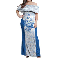 Hellas Basketball Custom Off Shoulder Maxi Dress Go Greece White Version - Wonder Print Shop