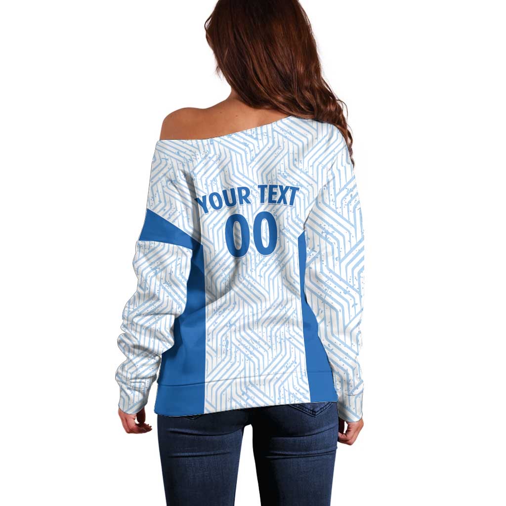 Hellas Basketball Custom Off Shoulder Sweater Go Greece White Version - Wonder Print Shop
