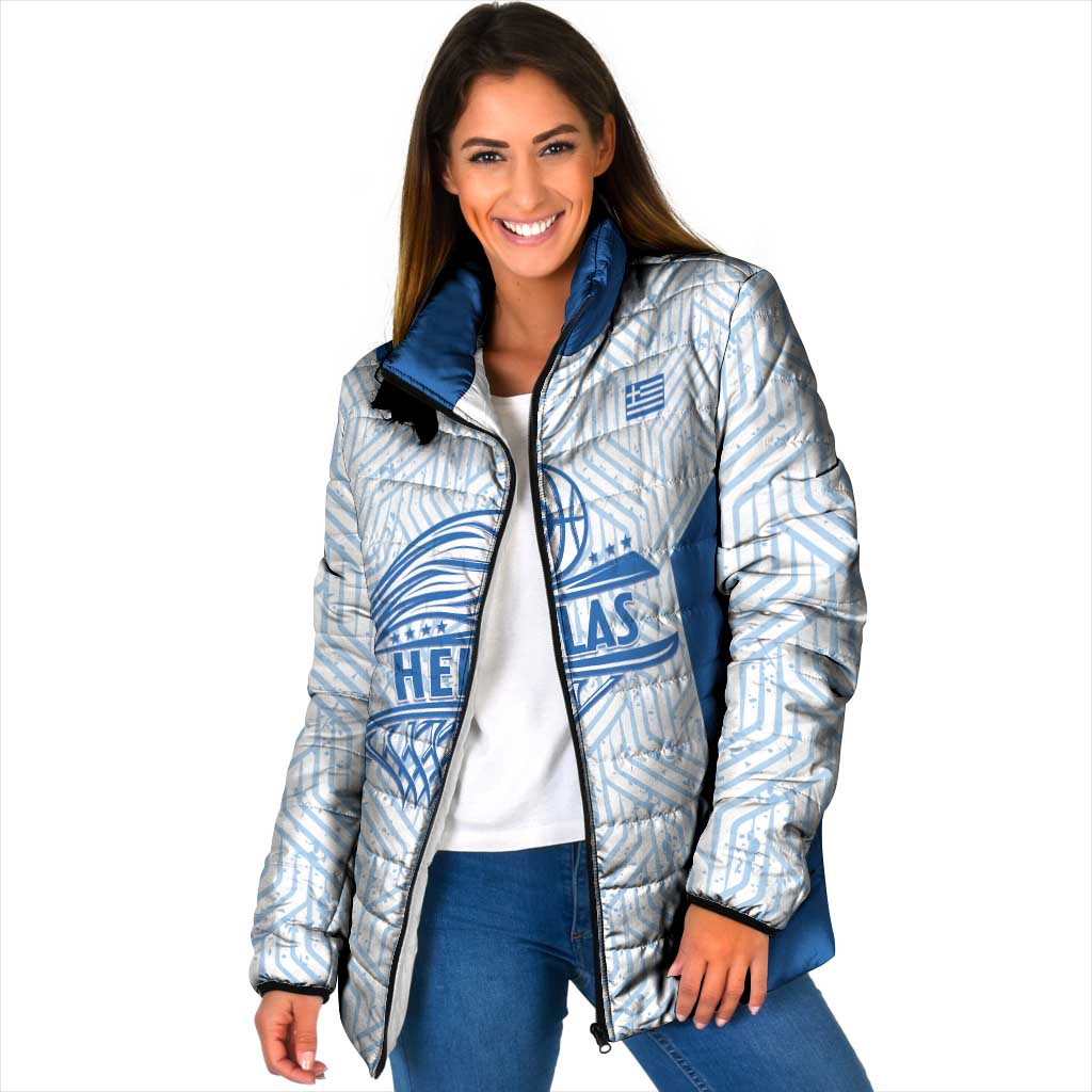 Hellas Basketball Custom Padded Jacket Go Greece White Version - Wonder Print Shop