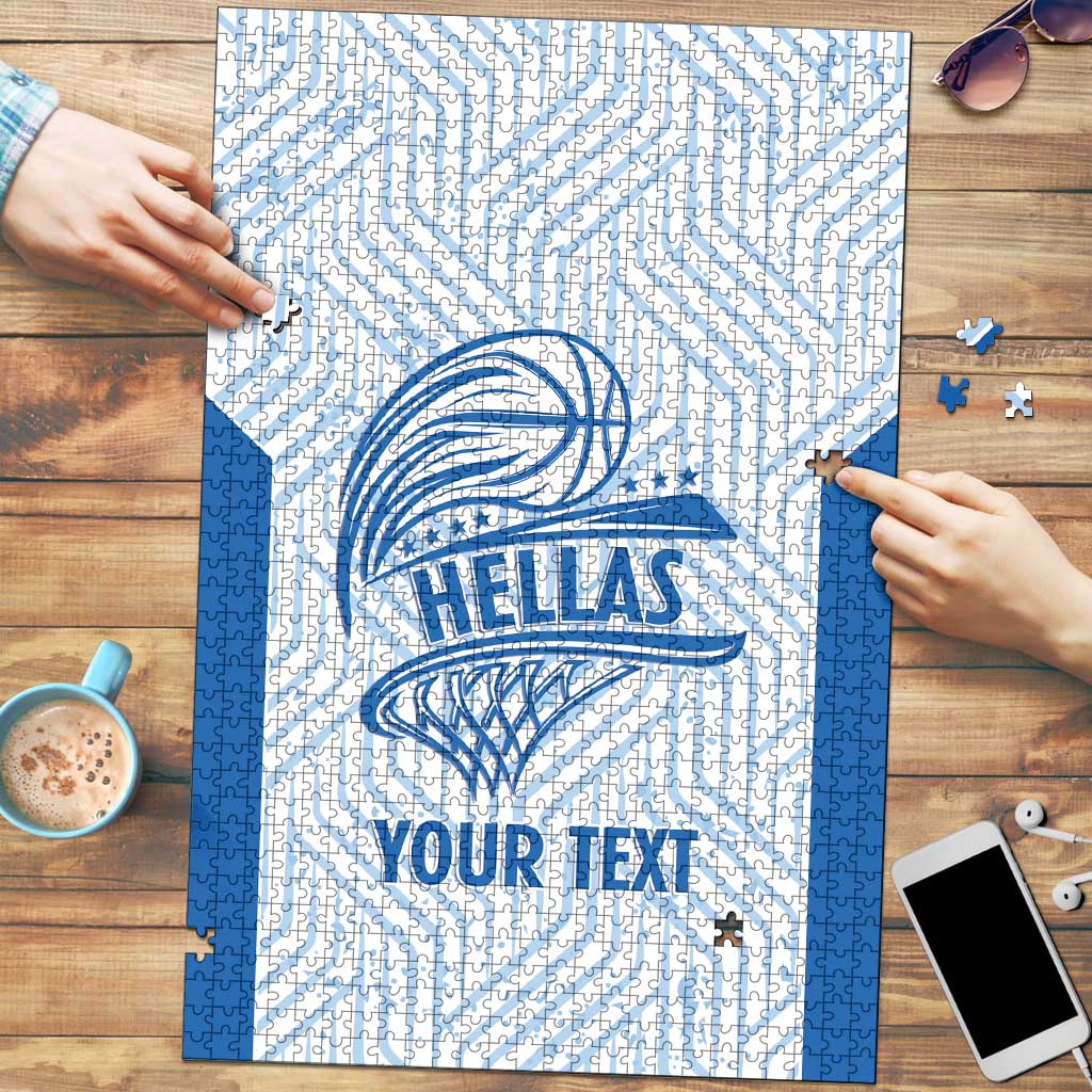 Hellas Basketball Custom Puzzle Go Greece White Version - Wonder Print Shop