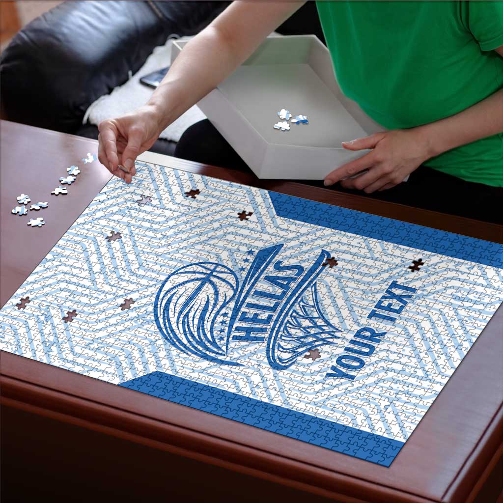 Hellas Basketball Custom Puzzle Go Greece White Version - Wonder Print Shop
