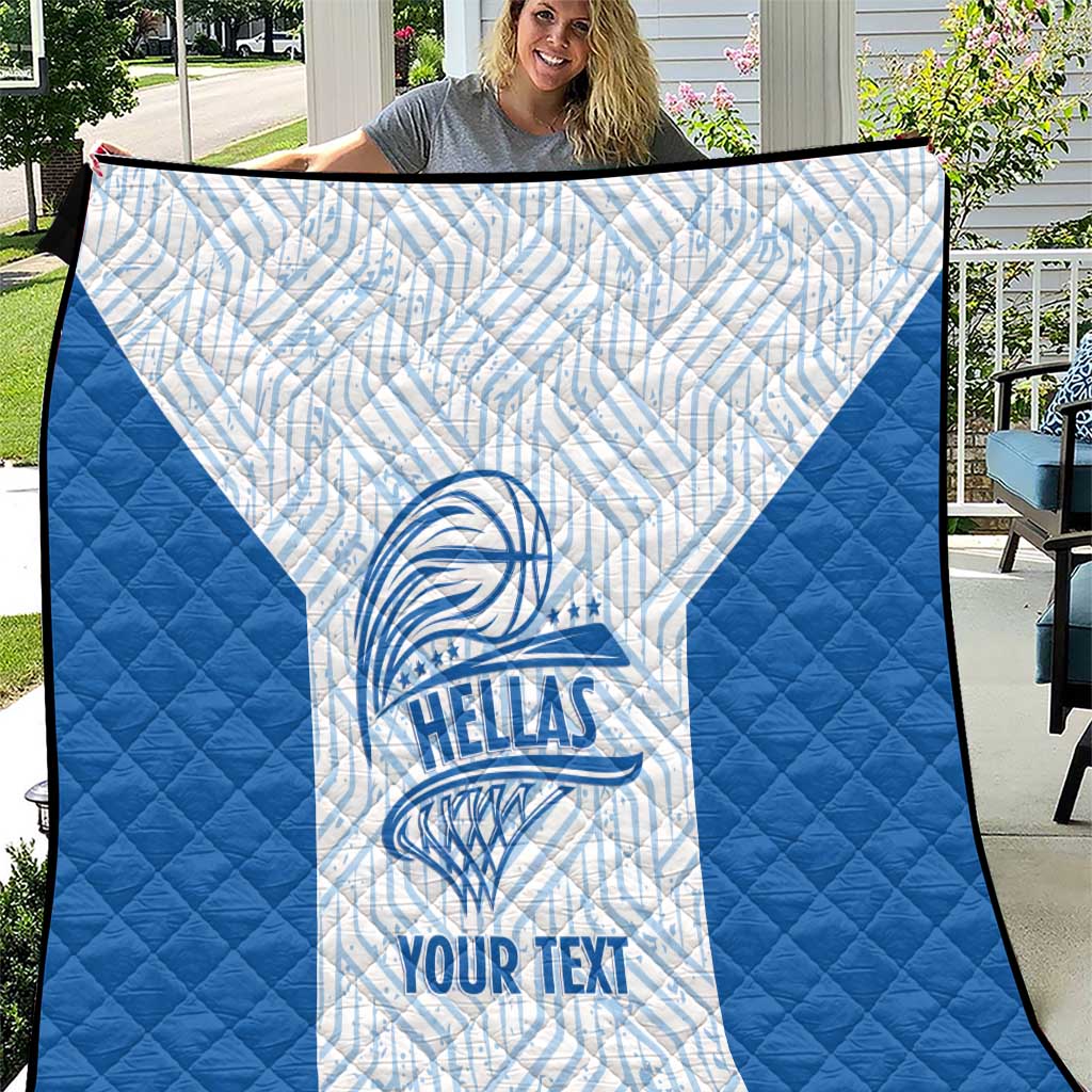 Hellas Basketball Custom Quilt Go Greece White Version - Wonder Print Shop
