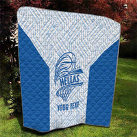 Hellas Basketball Custom Quilt Go Greece White Version - Wonder Print Shop