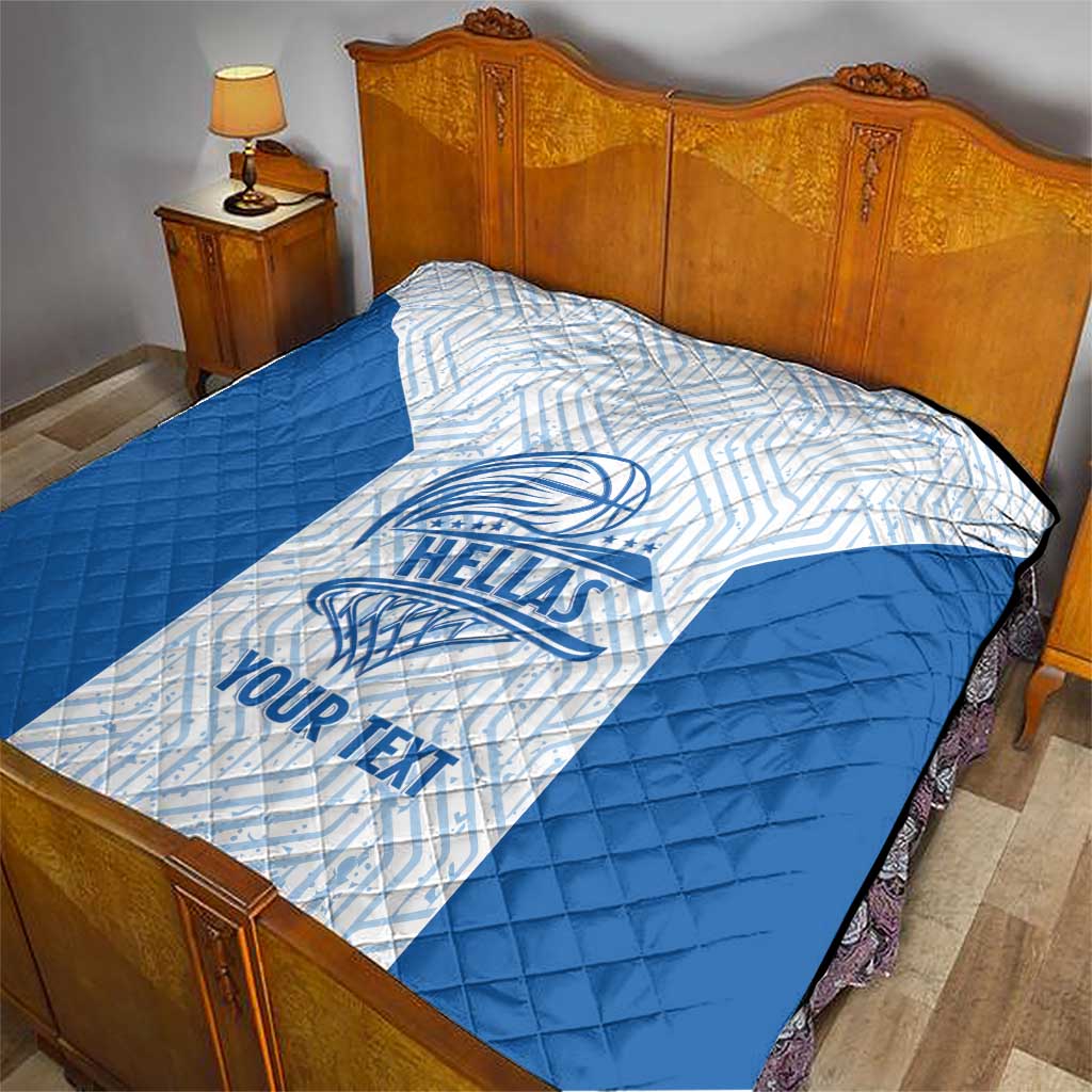 Hellas Basketball Custom Quilt Go Greece White Version - Wonder Print Shop