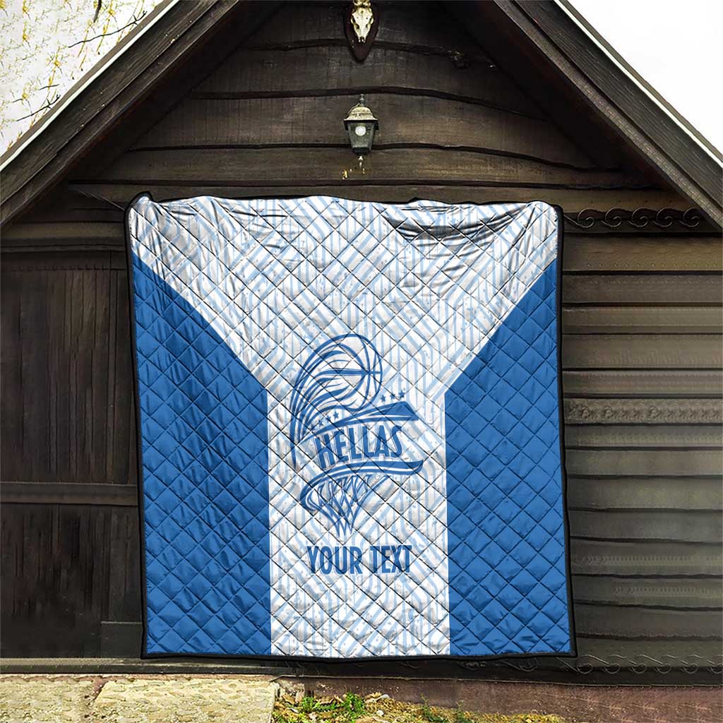 Hellas Basketball Custom Quilt Go Greece White Version - Wonder Print Shop