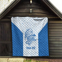 Hellas Basketball Custom Quilt Go Greece White Version - Wonder Print Shop