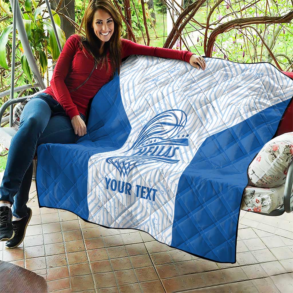Hellas Basketball Custom Quilt Go Greece White Version - Wonder Print Shop