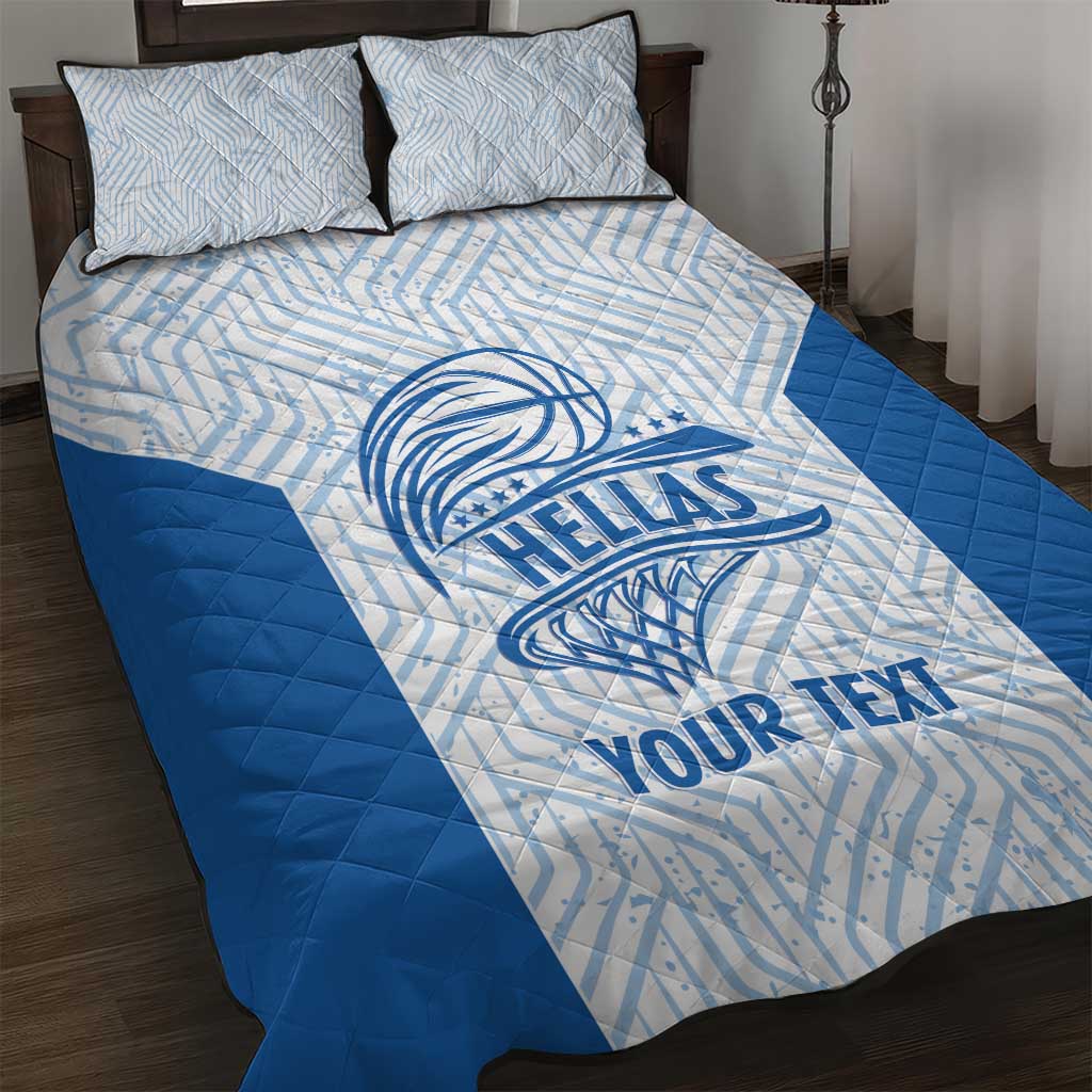 Hellas Basketball Custom Quilt Bed Set Go Greece White Version - Wonder Print Shop