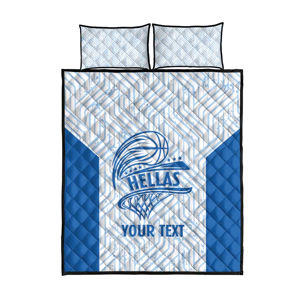 Hellas Basketball Custom Quilt Bed Set Go Greece White Version - Wonder Print Shop