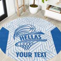 Hellas Basketball Custom Round Carpet Go Greece White Version - Wonder Print Shop
