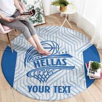 Hellas Basketball Custom Round Carpet Go Greece White Version - Wonder Print Shop