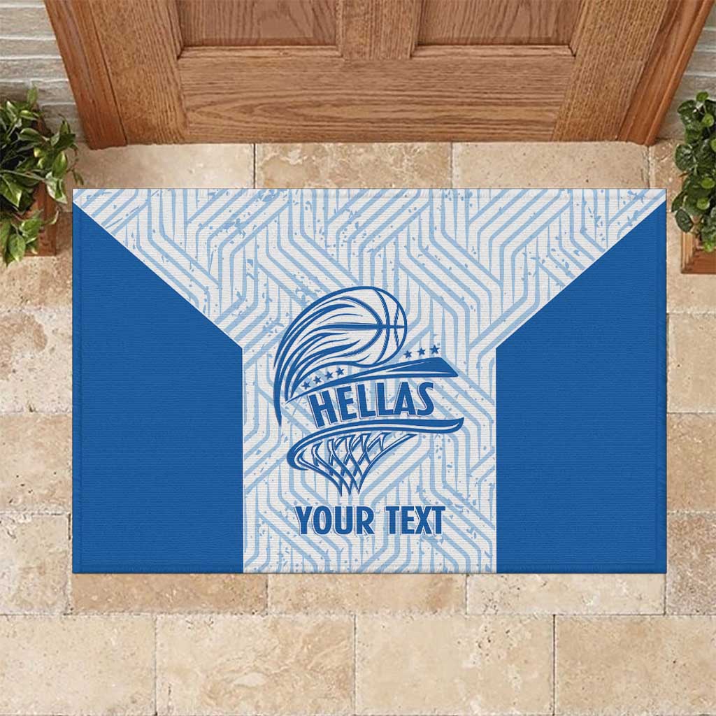 Hellas Basketball Custom Rubber Doormat Go Greece White Version - Wonder Print Shop