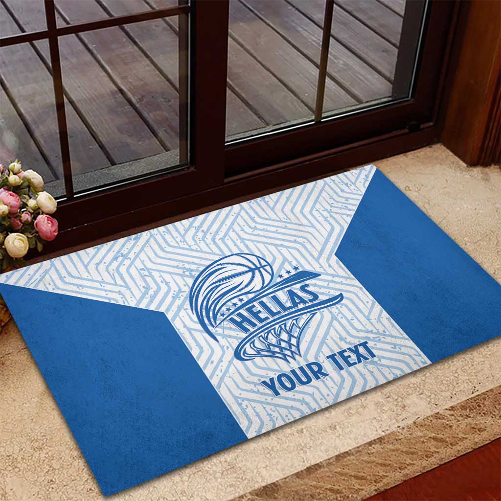 Hellas Basketball Custom Rubber Doormat Go Greece White Version - Wonder Print Shop