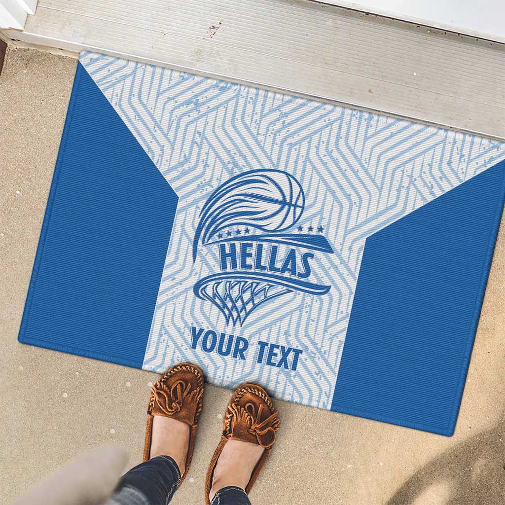 Hellas Basketball Custom Rubber Doormat Go Greece White Version - Wonder Print Shop