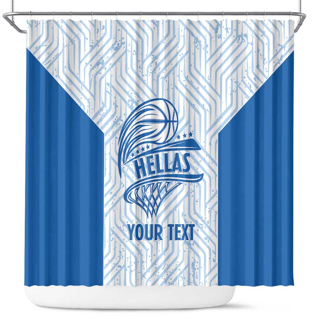 Hellas Basketball Custom Shower Curtain Go Greece White Version - Wonder Print Shop