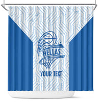 Hellas Basketball Custom Shower Curtain Go Greece White Version - Wonder Print Shop