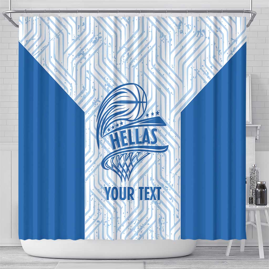Hellas Basketball Custom Shower Curtain Go Greece White Version - Wonder Print Shop