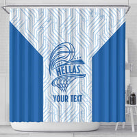 Hellas Basketball Custom Shower Curtain Go Greece White Version - Wonder Print Shop