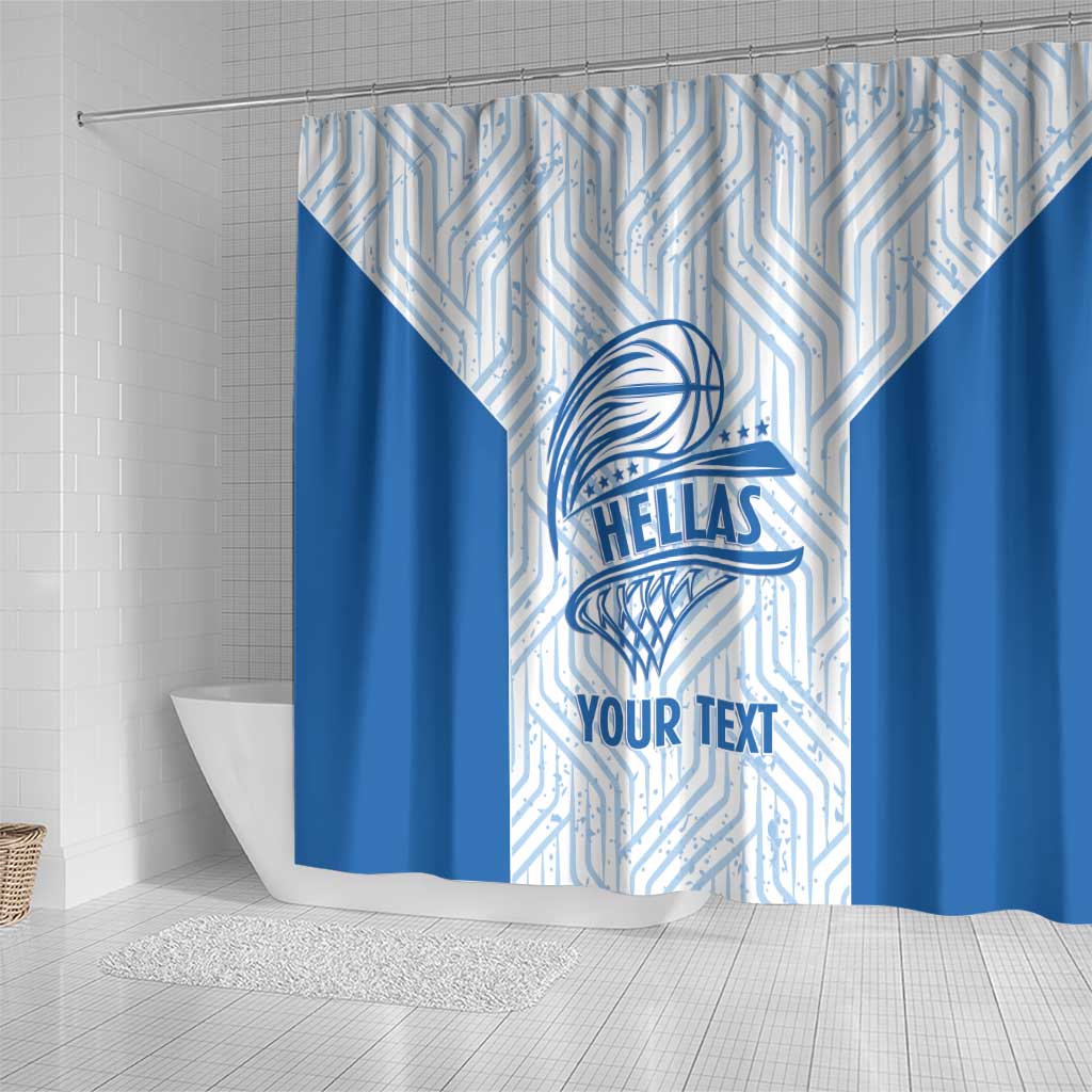 Hellas Basketball Custom Shower Curtain Go Greece White Version - Wonder Print Shop