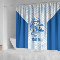 Hellas Basketball Custom Shower Curtain Go Greece White Version - Wonder Print Shop