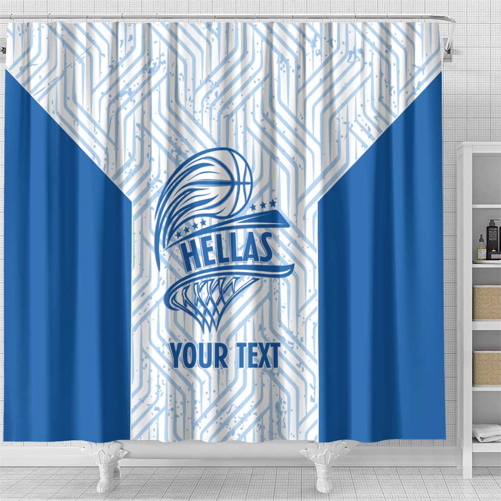 Hellas Basketball Custom Shower Curtain Go Greece White Version - Wonder Print Shop