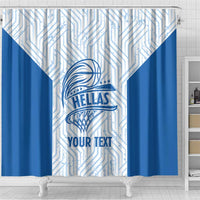 Hellas Basketball Custom Shower Curtain Go Greece White Version - Wonder Print Shop