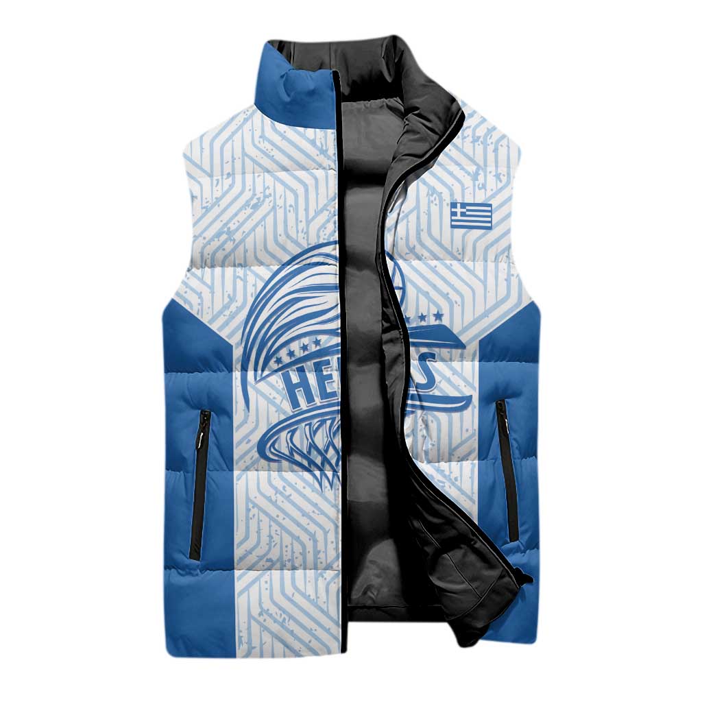 Hellas Basketball Custom Sleeveless Puffer Jacket Go Greece White Version - Wonder Print Shop