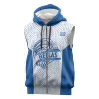 Hellas Basketball Custom Sleeveless Zip Hoodie Go Greece White Version - Wonder Print Shop