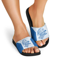 Hellas Basketball Custom Slide Sandals Go Greece White Version - Wonder Print Shop