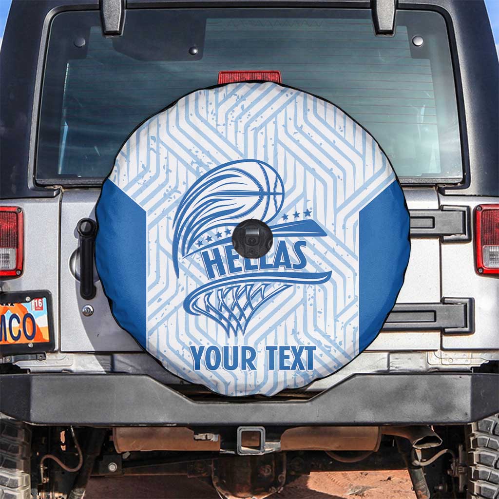 Hellas Basketball Custom Spare Tire Cover Go Greece White Version - Wonder Print Shop