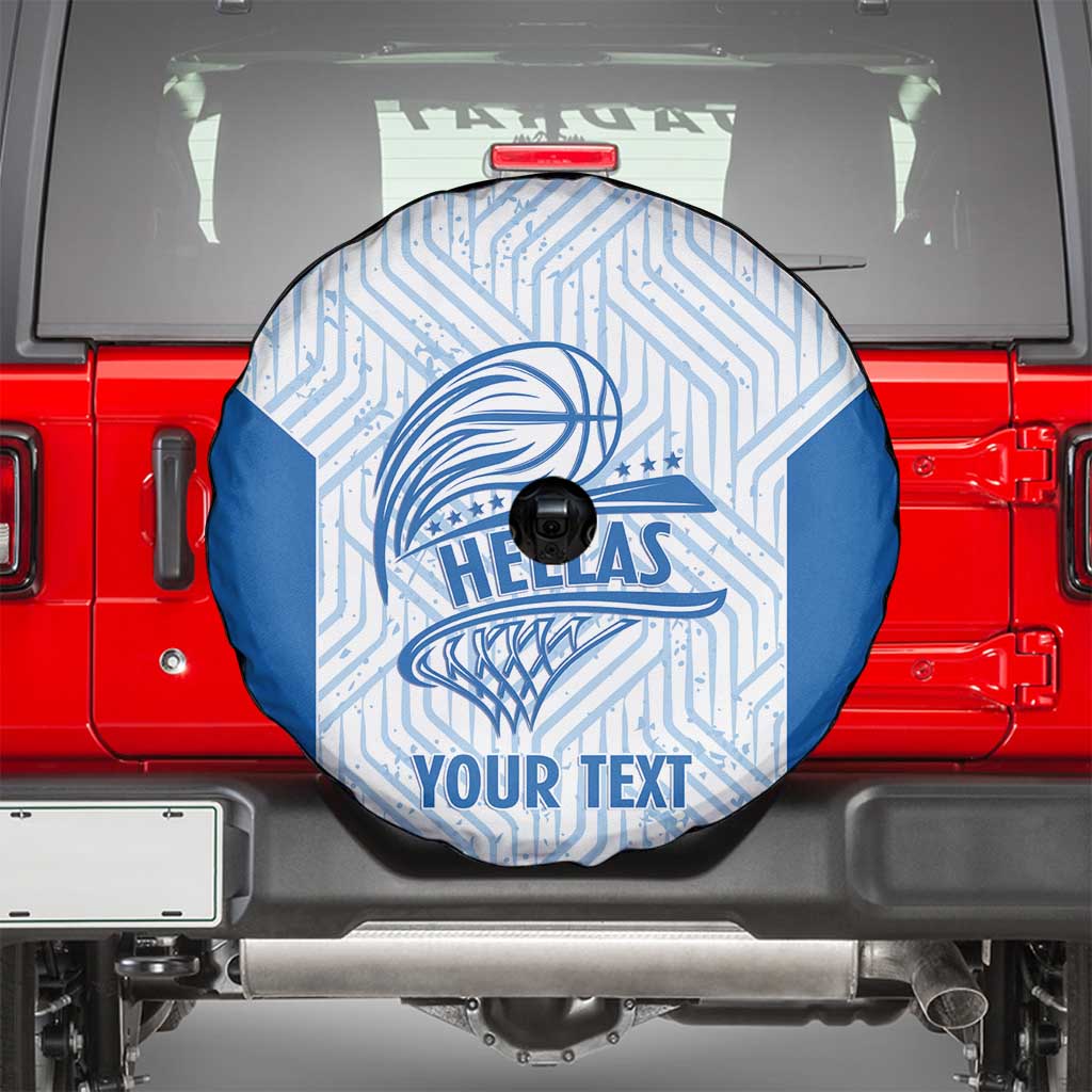 Hellas Basketball Custom Spare Tire Cover Go Greece White Version - Wonder Print Shop