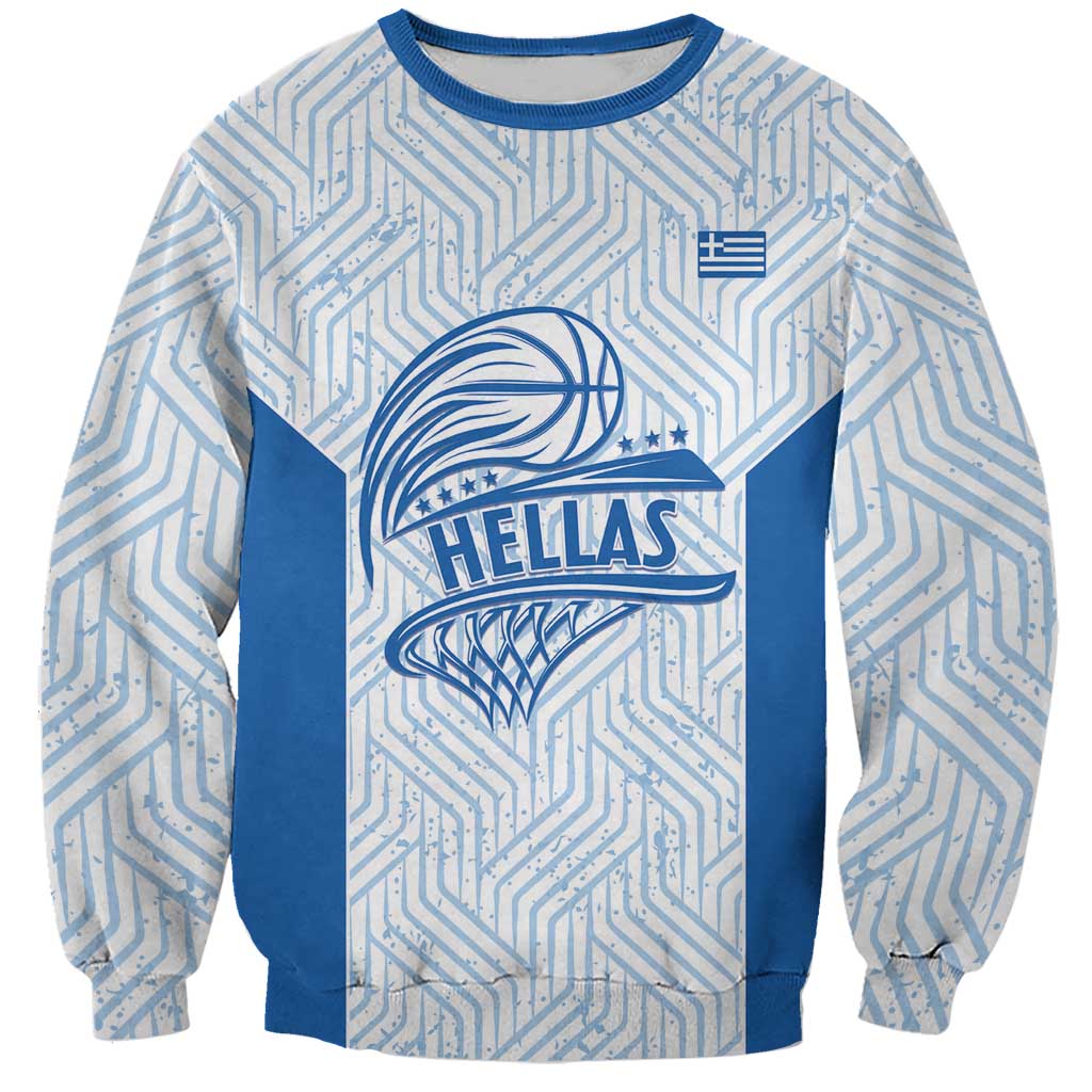 Hellas Basketball Custom Sweatshirt Go Greece White Version - Wonder Print Shop