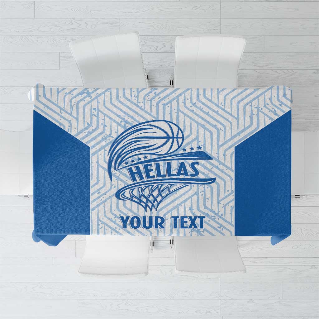 Hellas Basketball Custom Tablecloth Go Greece White Version - Wonder Print Shop