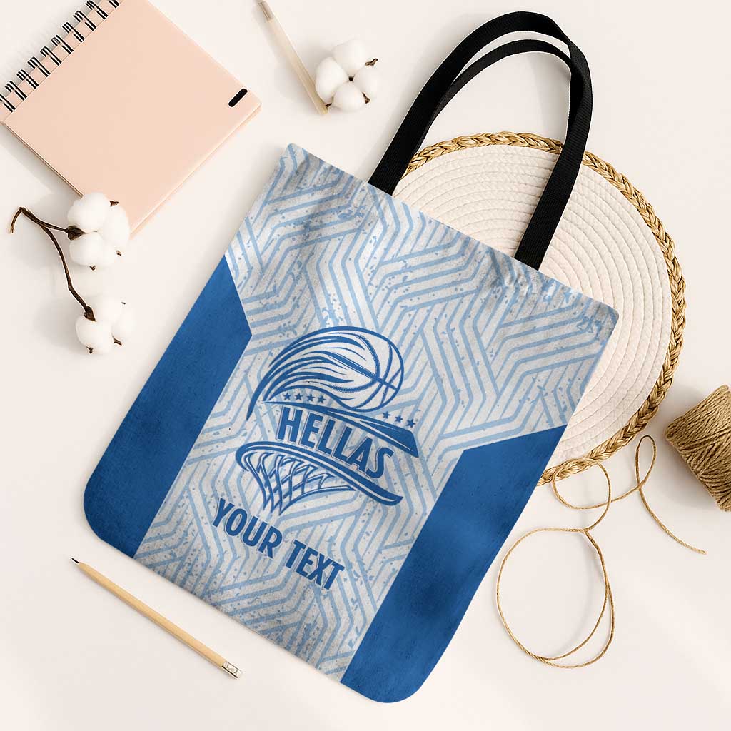 Hellas Basketball Custom Tote Bag Go Greece White Version - Wonder Print Shop