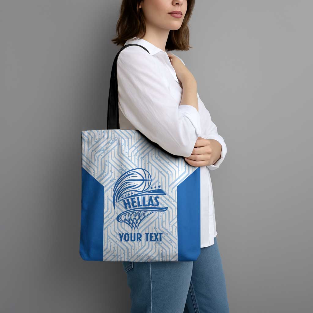Hellas Basketball Custom Tote Bag Go Greece White Version - Wonder Print Shop