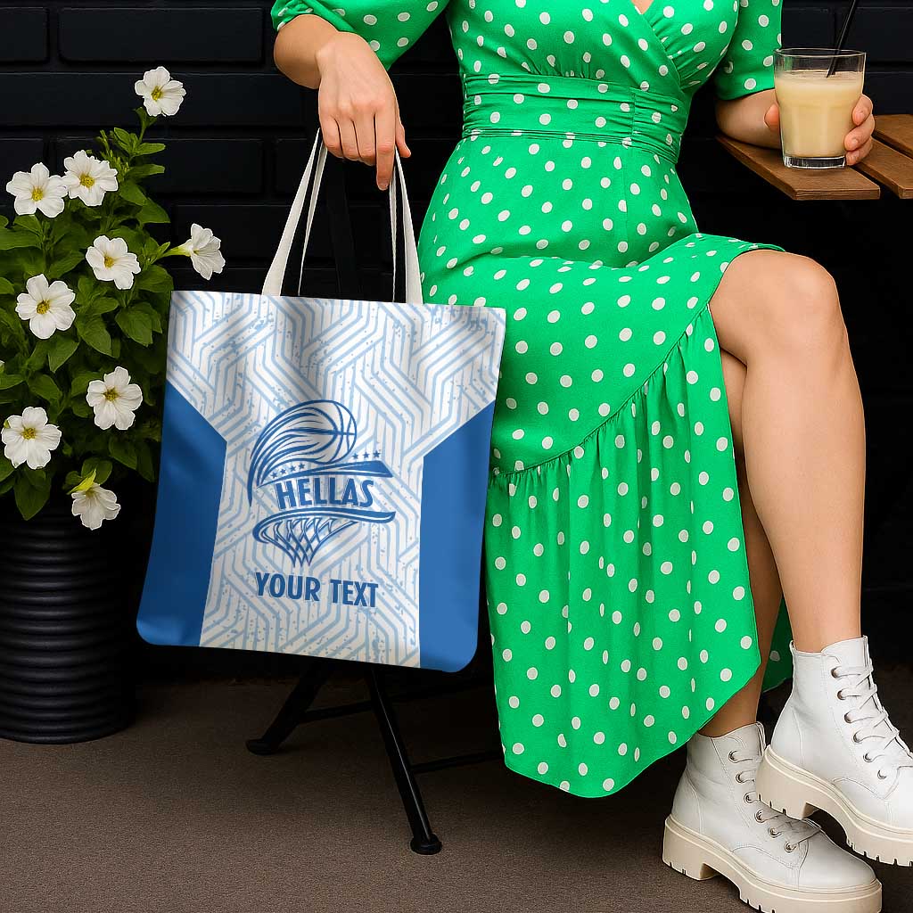 Hellas Basketball Custom Tote Bag Go Greece White Version - Wonder Print Shop