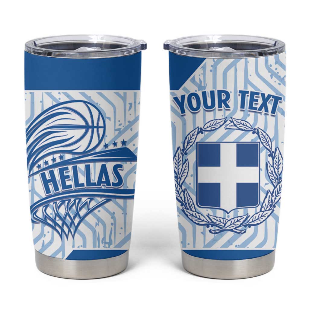 Hellas Basketball Custom Tumbler Cup Go Greece White Version - Wonder Print Shop