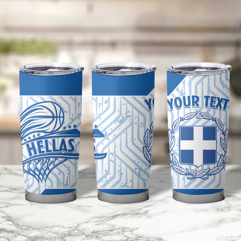 Hellas Basketball Custom Tumbler Cup Go Greece White Version - Wonder Print Shop