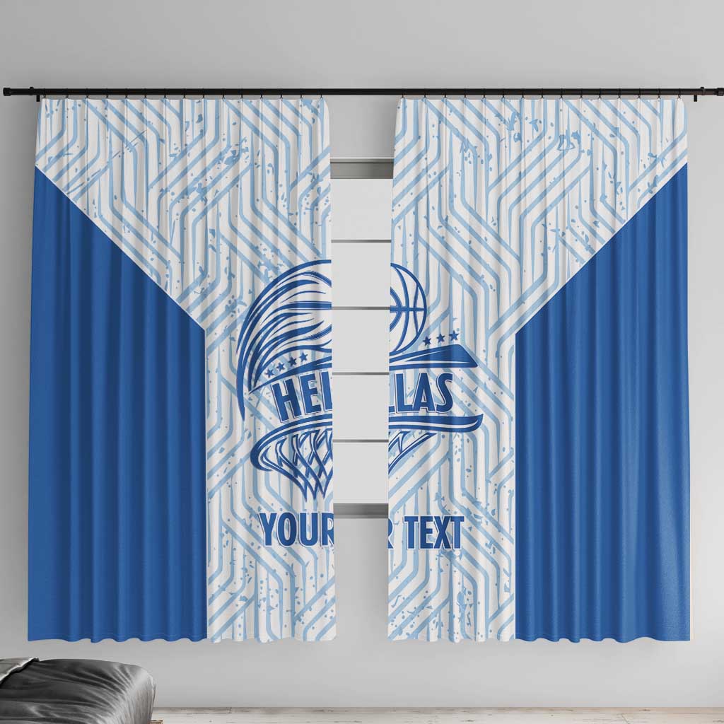 Hellas Basketball Custom Window Curtain Go Greece White Version - Wonder Print Shop