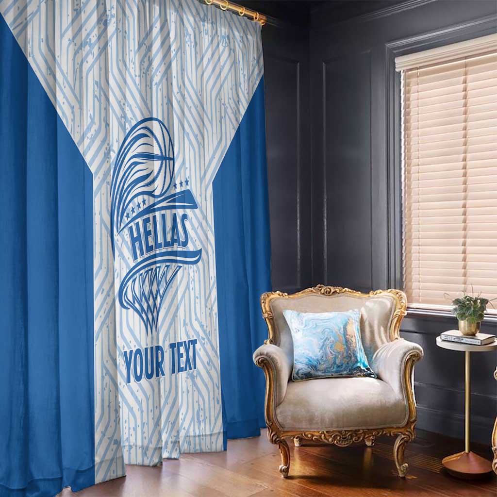 Hellas Basketball Custom Window Curtain Go Greece White Version - Wonder Print Shop