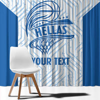 Hellas Basketball Custom Window Curtain Go Greece White Version - Wonder Print Shop