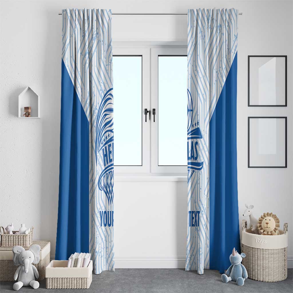Hellas Basketball Custom Window Curtain Go Greece White Version - Wonder Print Shop