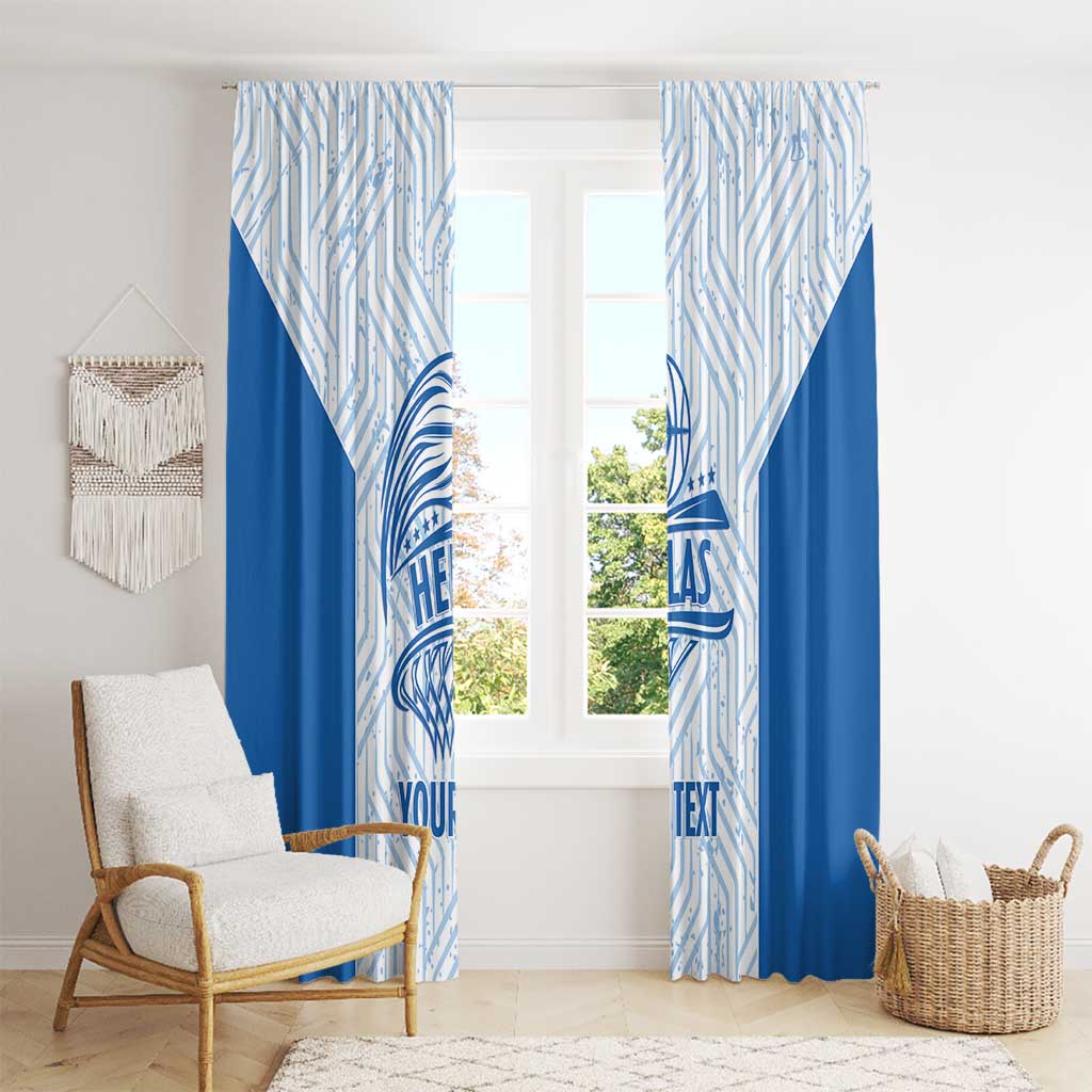 Hellas Basketball Custom Window Curtain Go Greece White Version - Wonder Print Shop
